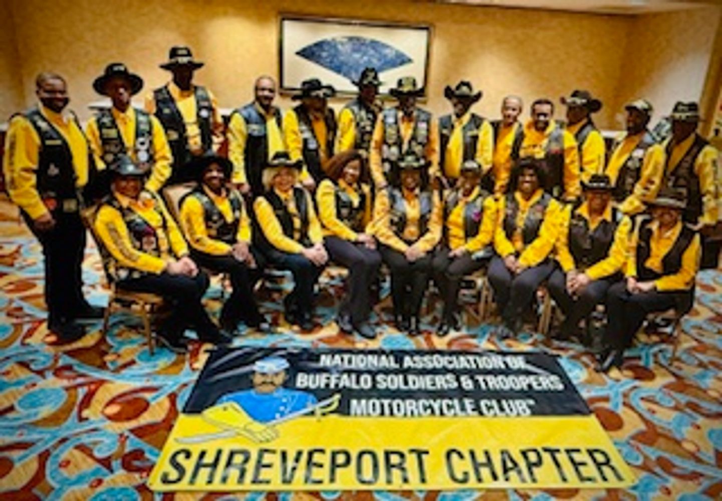 NABSTMC Shreveport chapter members in yellow and black vests